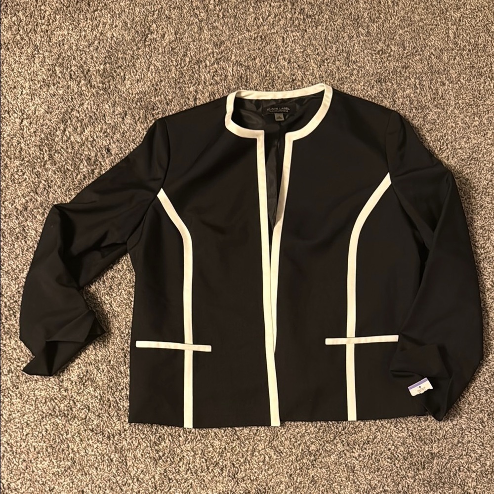 Black Label Black Blazer with White Trim XL or 18 size - Picture 4 of 6